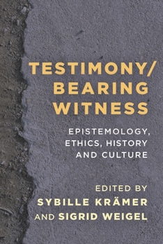 Testimony/Bearing Witness: Epistemology, Ethics, History and Culture