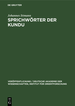 Hardcover Sprichwörter Der Kundu: (Kamerun) [German] Book