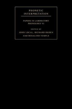 Phonetic Interpretation: Papers in Laboratory Phonology VI - Book  of the Papers in Laboratory Phonology