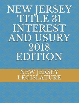 Paperback New Jersey Title 31 Interest and Usury 2018 Edition Book