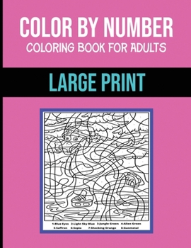 Paperback Color By Number Coloring Book For Adults: Large Print, Stress Relieving Designs Brain Games Book