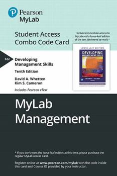 Printed Access Code Mylab Management with Pearson Etext -- Combo Access Card -- For Developing Management Skills [With Access Code] Book