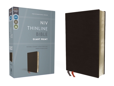 Leather Bound NIV, Thinline Bible, Giant Print, Bonded Leather, Black, Red Letter Edition [Large Print] Book