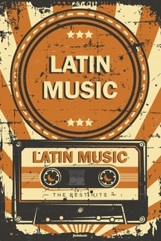 Latin Music Notebook: Retro Vintage Latin Music Cassette Journal 6 x 9 inch 120 lined pages gift