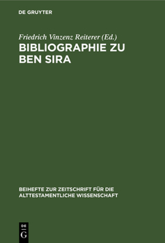 Hardcover Bibliographie zu Ben Sira [German] Book