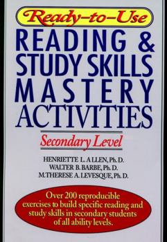 Paperback Ready-To-Use Reading & Study Skills Mastery Activities: Secondary Level Book