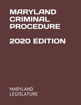 Paperback Maryland Criminal Procedure 2020 Edition Book