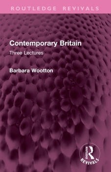 Paperback Contemporary Britain: Three Lectures Book
