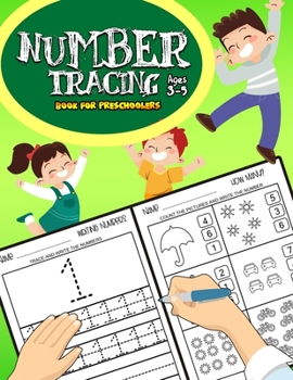 Paperback Number Tracking Book For Preshoolers Ages 3-5: Train Your Math Early Learning / Trace Numbers Color and Learn Practice Workbook For Kids Kindergarten Book