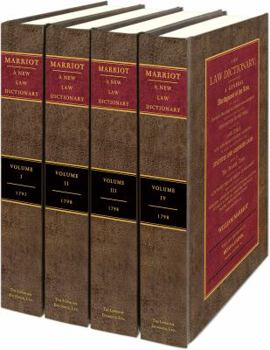 Hardcover A New Law Dictionary (1797-1798): (4 Vols.) Book