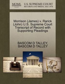 Paperback Morrison (James) V. Rarick (John) U.S. Supreme Court Transcript of Record with Supporting Pleadings Book