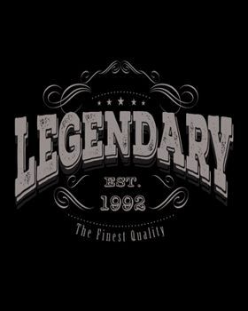 Paperback Legendary EST 1992: Vintage Birthday Gift 2020 Monthly Planner Dated Journal 8" x 10" 110 pages Book