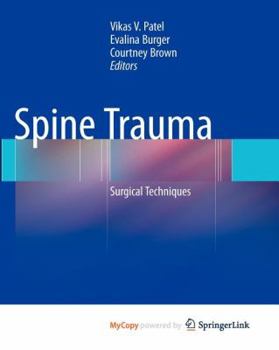 Paperback Spine Trauma: Surgical Techniques Book