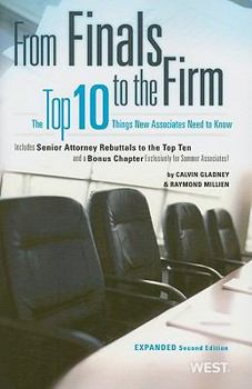 Paperback From Finals to the Firm: The Top 10 Things New Associates Need to Know Book