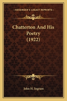 Paperback Chatterton And His Poetry (1922) Book