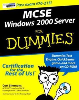 Paperback MCSE Windows 2000 Server for Dummies [With CDROM] Book