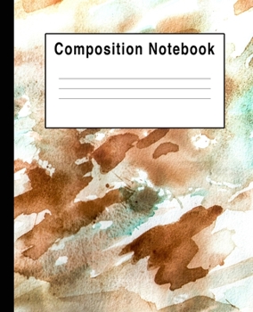 Paperback Composition Notebook: Brown Watercolor Art Splats Book
