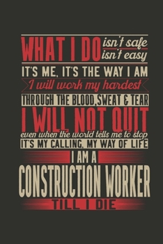 Paperback Notebook: Notebook: Construction Worker (120 Checkered Pages, Softcover) Book