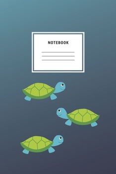 Paperback Notebook: Three Cute Little Turtles Notebook And Planner Composition Book Journal Soft Cover Lined Diary For School Book