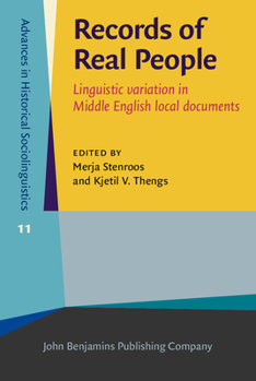 Hardcover Records of Real People (Advances in Historical Sociolinguistics) Book