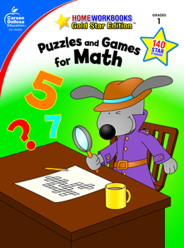 Paperback Puzzles and Games for Math, Grade 1: Gold Star Edition Volume 14 Book