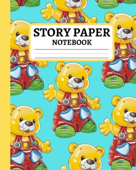 Paperback Story Paper Notebook: Primary Elementary Composition Journal In Cute Pattern, Dashed Midline Exercise Book For School Book