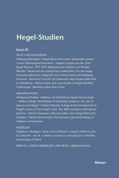Paperback Hegel-Studien / Hegel-Studien Band 20 (1985) [German] Book