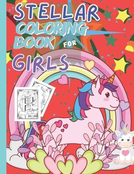 Paperback Stellar Coloring Book for Girls: Cute coloring designs and learning words and counting activities Book