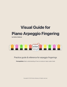 Paperback Visual Guide for Piano Arpeggio Fingering: Practice guide & reference for arpeggio fingering Book