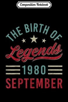 Composition Notebook: Vintage The Birth Of Legends 1980 September Virgo Libra Journal/Notebook Blank Lined Ruled 6x9 100 Pages