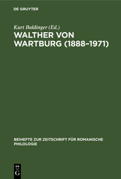 Hardcover Walther von Wartburg (1888-1971) [German] Book
