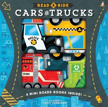 Hardcover Read & Ride: Cars & Trucks: 4 Board Books Inside! (Toy Book for Children, Kids Book about Trucks and Cars Book