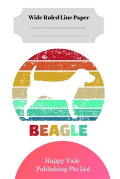 Paperback Cute Retro Beagle Puppy Theme Wide Ruled Line Paper Book