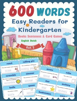 600 Words Easy Readers for Kindergarten Books Sentences & Card Games English Dutch Set 2: Smart Guided Reading Level for Preschool, Pre-K and kindergarteners. Fun tracing ABC letters phonics numbers m