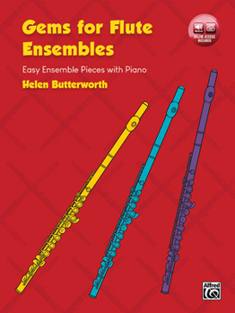 Paperback Gems for Flute Ensembles: Easy Ensemble Pieces with Piano, Book & Online Audio Book