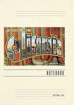 Paperback Vintage Lined Notebook Greetings from California Book