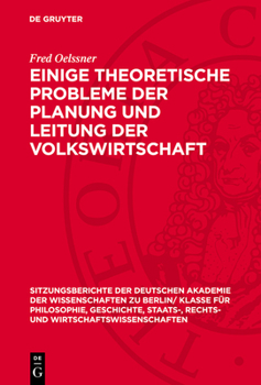 Hardcover Einige Theoretische Probleme Der Planung Und Leitung Der Volkswirtschaft [German] Book