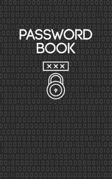 Password Book: Username and Internet Password Keeper: Black Digital Pattern