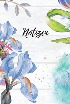 Notizen: Blanko Azurblau Floral Design Heft für Aufzeichnungen Lettering Handschrift | Kreatives Geschenk für Kinder und Erwachsene | Frauen Männer Freundinnen und Kollegen (German Edition)