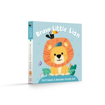 Board book First Book & Wooden Puzzle Set - Brave Little Lion Book