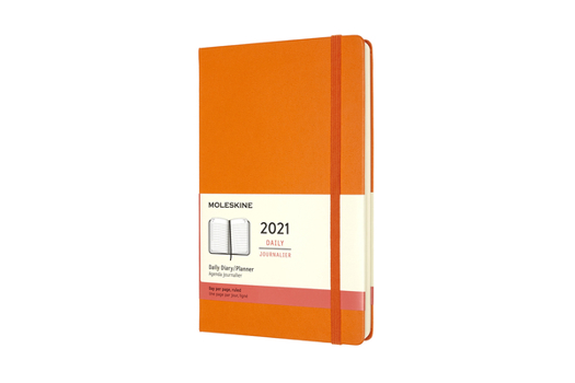 Calendar Moleskine 2021 Daily Planner, 12m, Large, Cadmium Orange, Hard Cover (5 X 8.25) Book