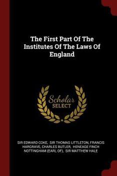 Paperback The First Part of the Institutes of the Laws of England Book