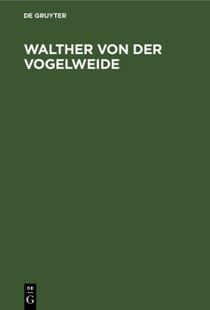 Hardcover Walther von der Vogelweide [German] Book