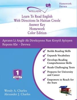 Paperback Learn To Read English With Directions In Haitian Creole Answer Key Homework: Color Edition Book