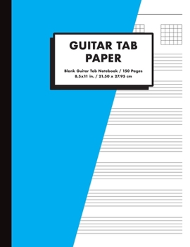 Paperback Guitar Tab Paper: Blank Guitar Tab Notebook, 150 Pages, 8.5x11 in., Green Book