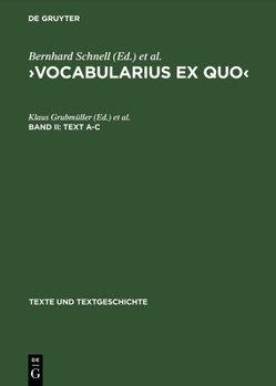 Hardcover >Vocabularius Ex quo [German] Book
