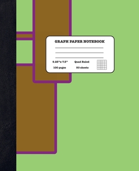 Graph Paper Notebook Quad Ruled 5x5: Physics and Maths - Composition Notebook for Girls Boys Students - cute brown green Notebook for College