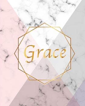 Grace: Gift Luxury Marble Glossy Pink Purple Faux Gold Print Notebook Journal (Marble Notebooks)