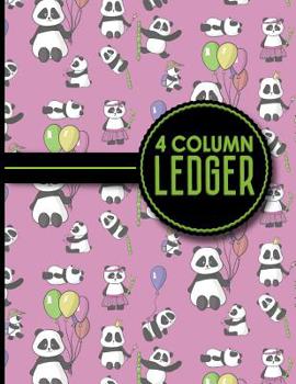 Paperback 4 Column Ledger: Ledger Books, Accounting Ledger Sheets, General Ledger Accounting Book, Cute Panda Cover, 8.5 x 11, 100 pages Book