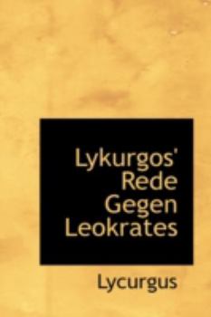 Paperback Lykurgos' Rede Gegen Leokrates Book